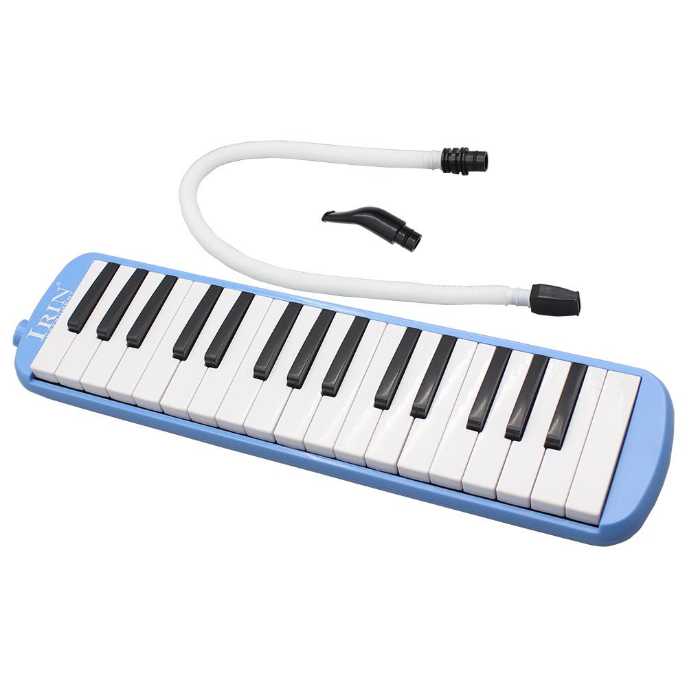 IRIN 32 Key Piano Style Melodica with Carrying Case Organ Accordion Mouth Piece Blow Key Board: blue