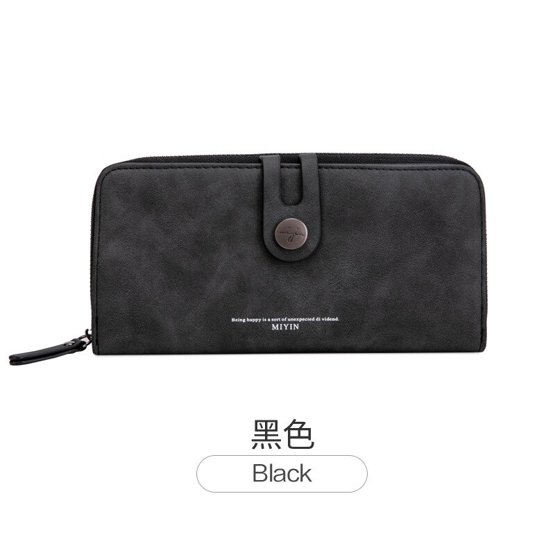 Long Wallet Female Korean Edition Student Small Fresh Zipper Clip Female Hand Wallet: black