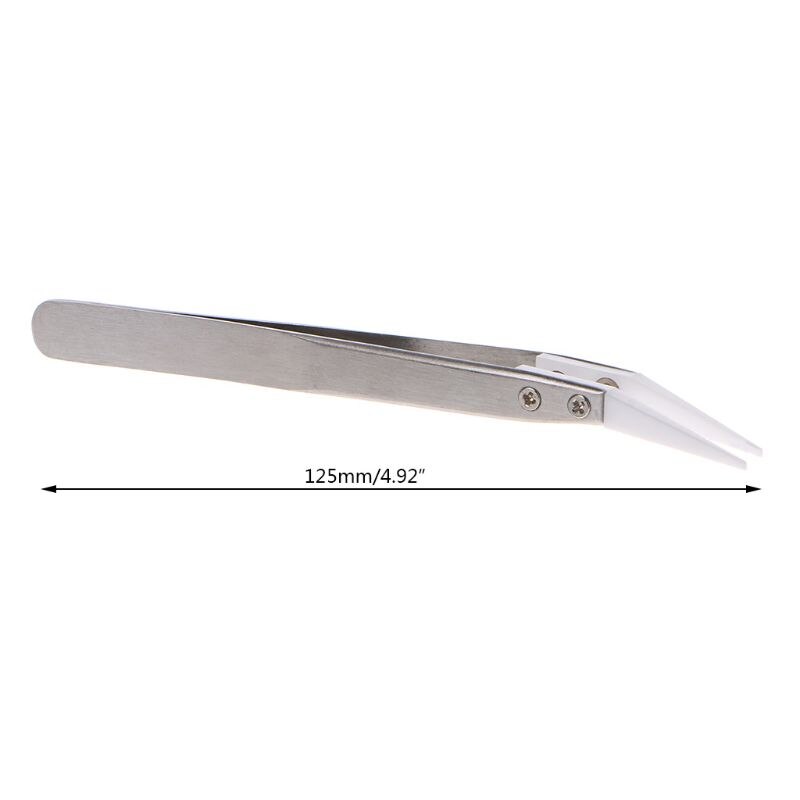 3pcs Non Conductive Anti-Static Ceramic Tweezers For IC SMD SMT Curved Straight Tweezers Heat Resistant 1000 Degree Hand Tools