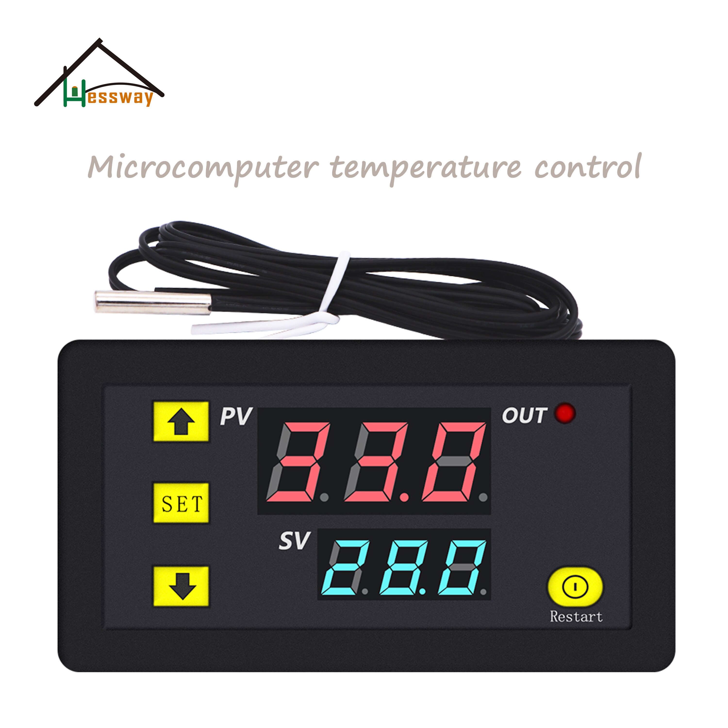 Digitaler Temperaturregler DC 12 V – Mikrocomputer-Thermostat Mit Sonde, Messbereich -50 Bis +110 °C, Relais 20 A