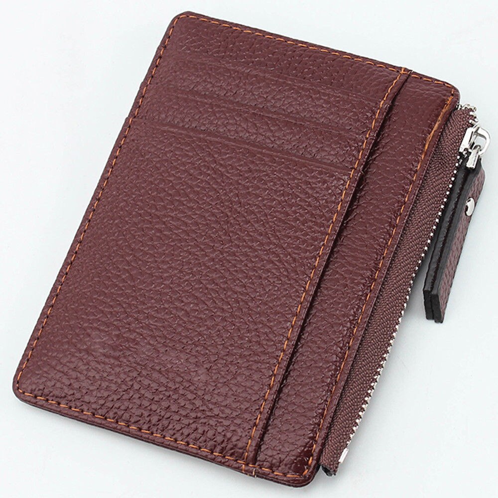 Slim Mini Wallet Zipper Card Holder Coin Purse /Women Leather Clutch Bag Handbag