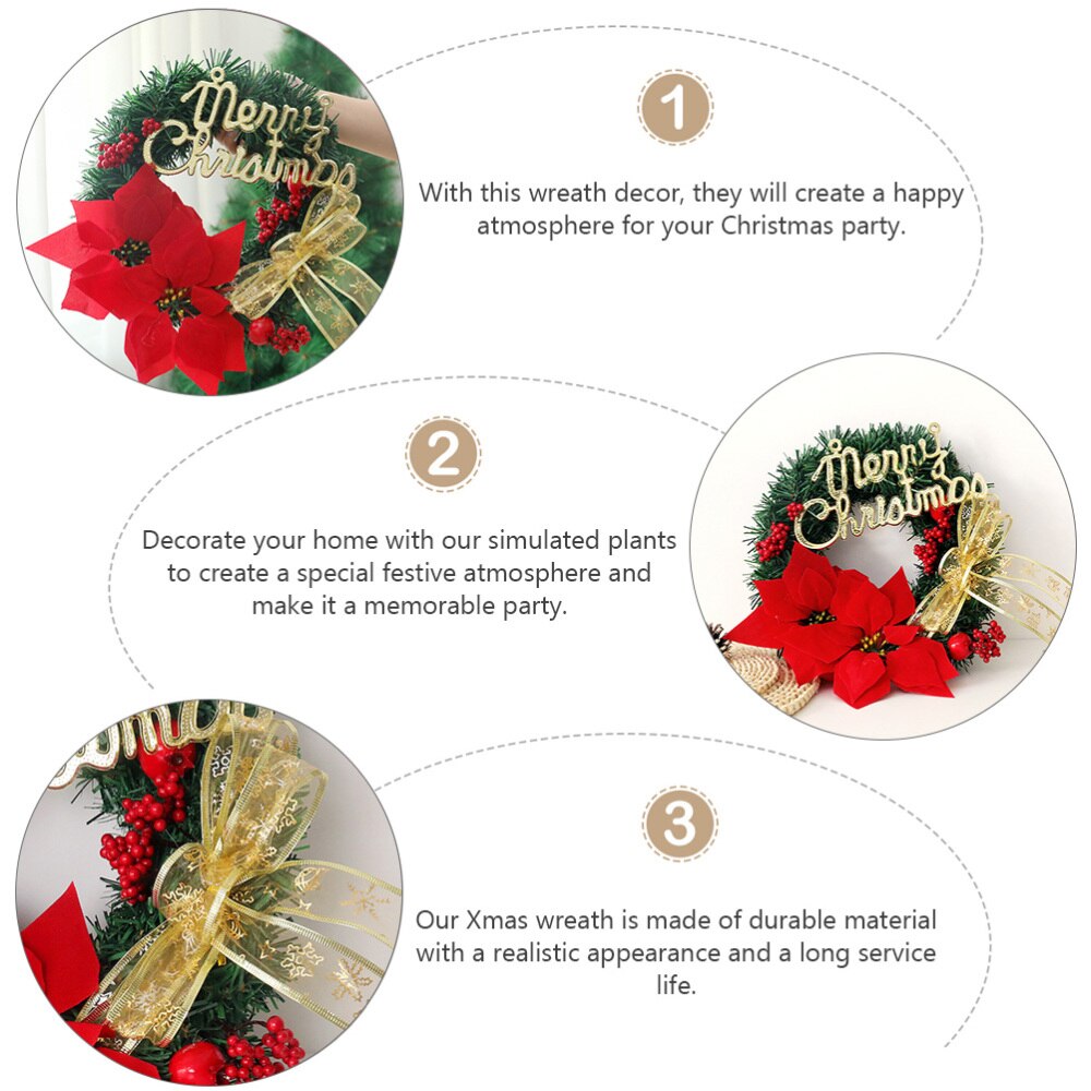 1pc xmas guirlande dekorativ krans fest krans pynt julepynt