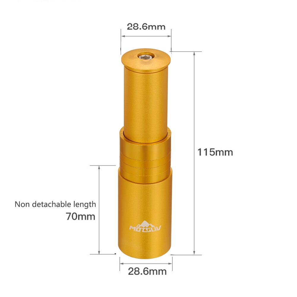 MOTSUV 28.6mm Bicycle Fork Stem Extension Adapter Handlebar Stem Riser Extender Mountain MTB Bike Accessories: Gold