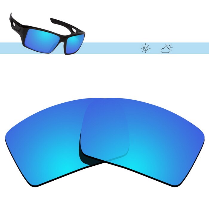 Glintbay Polarized Replacement Sunglasses Lenses for Oakley Eyepatch 2-Multiple Options: Ice Blue Mirror