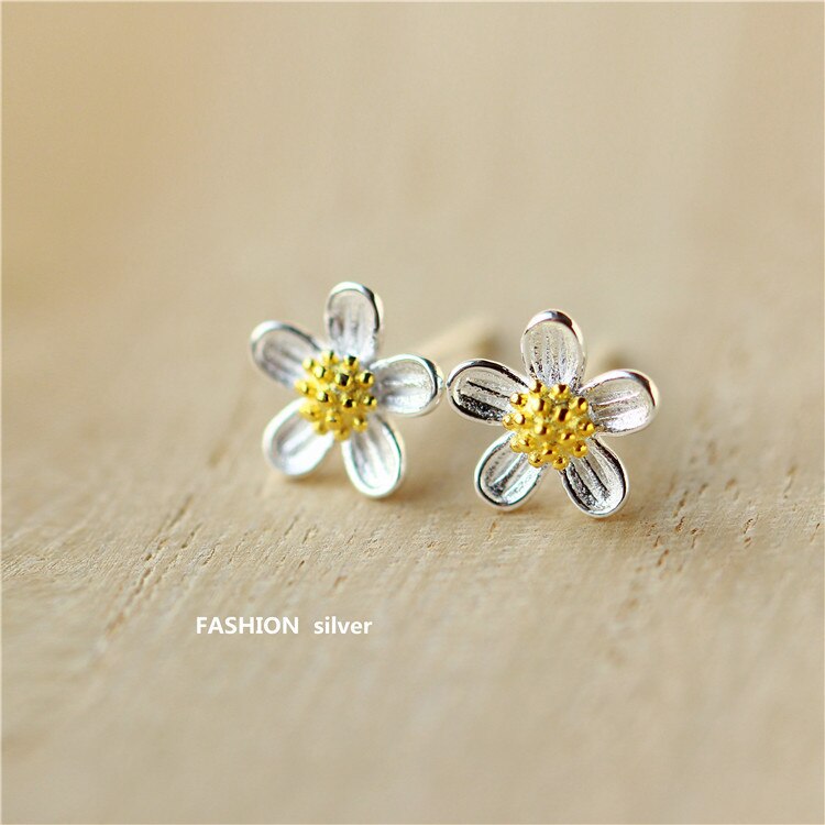 S925 Sterling Silver Earrings With Cute Small Flowers Simple And Fresh Birthday For Girl Friend Ladies Jewelry For Women