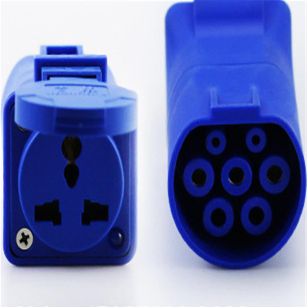 RV Power Cord Adapter Male To Female Camper Detachable 220V Blue 7 Prong