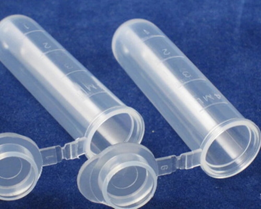 50Pcs 5 ml Centrifuge Test Tube Multi-purpose Empty Plastic Tube Clear Sample Storage Container Round Bottom EP Tube with Scale