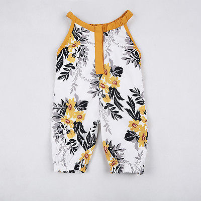 Baby Girls Clothes Baby Girls Floral Sleeveless Summer Jumpsuit Romper Clothes Outfits Set
