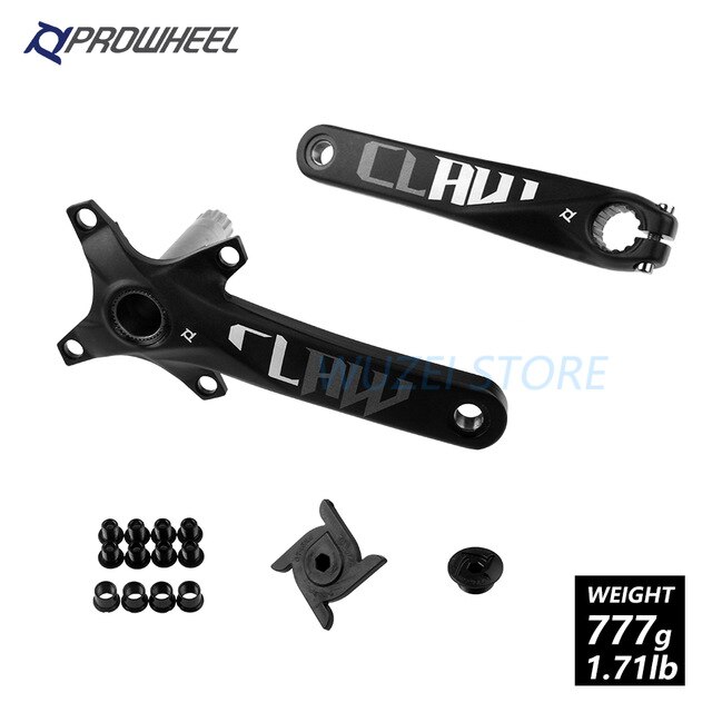 Pedaleira de bicicleta mountain bike proroda 104bcd 170mm, pedaleira de liga de alumínio com parte inferior na bicicleta mtb com bb 1/2x1 0/11 peças de bicicleta de velocidade,: black without BB