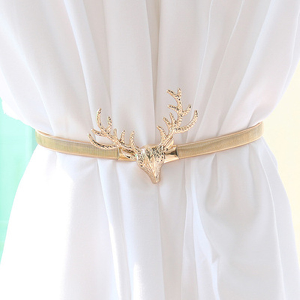 Curtains Easter Pearl Elk Buckles Window Stretchable Leaves Decorations Golden Accessories Strap Modern Feather Tieback Home: golden antlers