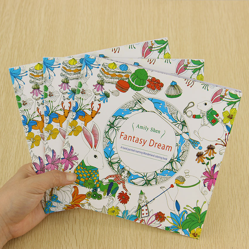 A Hand Painted Explore Wonderland Coloring Book 24 Pages Fantasy Dream Graffiti Painting Books