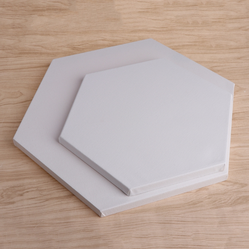 Hexagon Wood Framed Artist Blank Art Canvas Boards For Acrylic Oil Painting