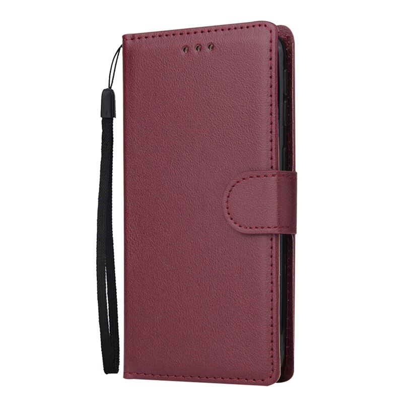 Y6 Case Magnetic Flip Case for Funda Huawei Y6 Case Classic Leather Phone Cases for Huawei Y 6 MRD-LX1 Cover Etui: Wine Red