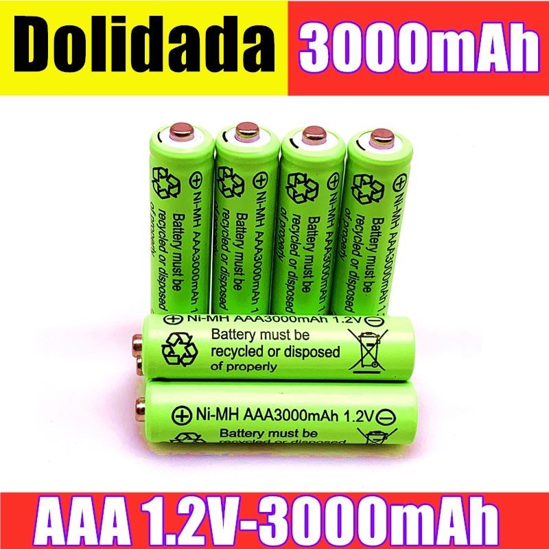 100 Stuks 100% Originele Aaa 3000Mah 1.2V Oplaadbare Batterij Aaa 3000Mah Ni-Mh Oplaadbare 1.2V 2A batterij