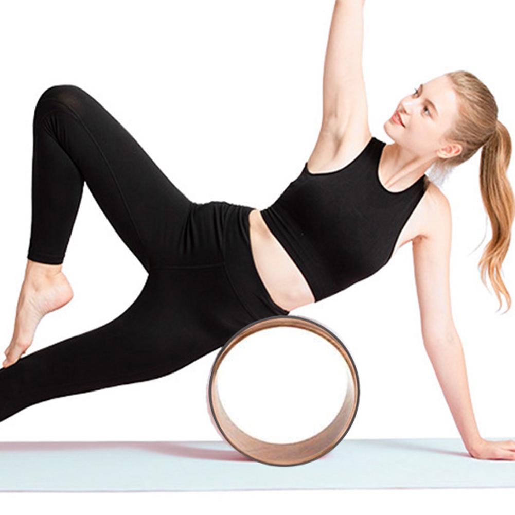 Mandala Yoga Wheel Natural Cork Massage Wheel Pilates Yoga Circle Roller For Stretching Indoor Wooden Yoga Wheel
