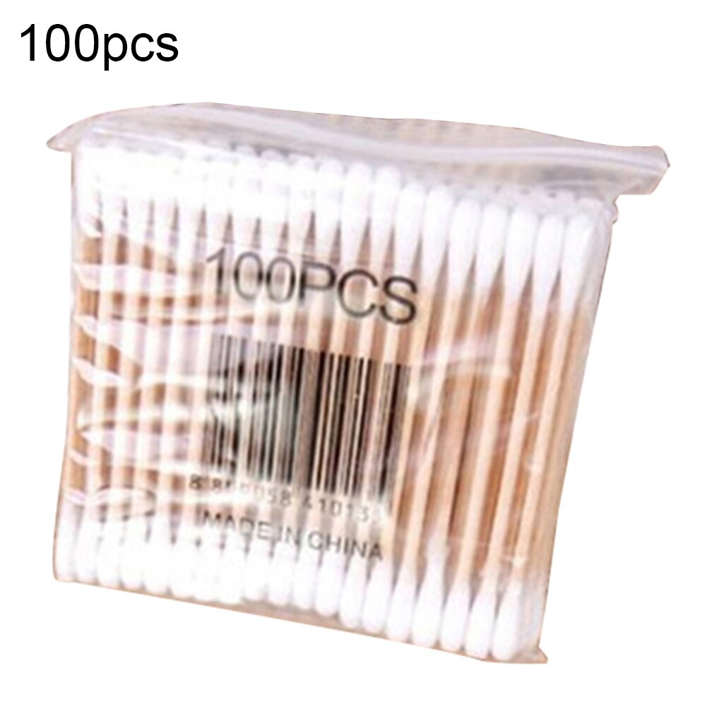 100 stuks wegwerpbare dubbele kop houten stokjes voor vrouwen make-up wattenstaafjes make-up applicators oorreiniging gezondheidszorg tools