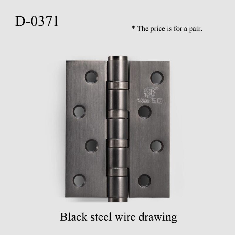 Un par/4 pulgadas/bisagra negra de acero inoxidable para puerta bisagras planas de rodamiento mudo de: D-0371