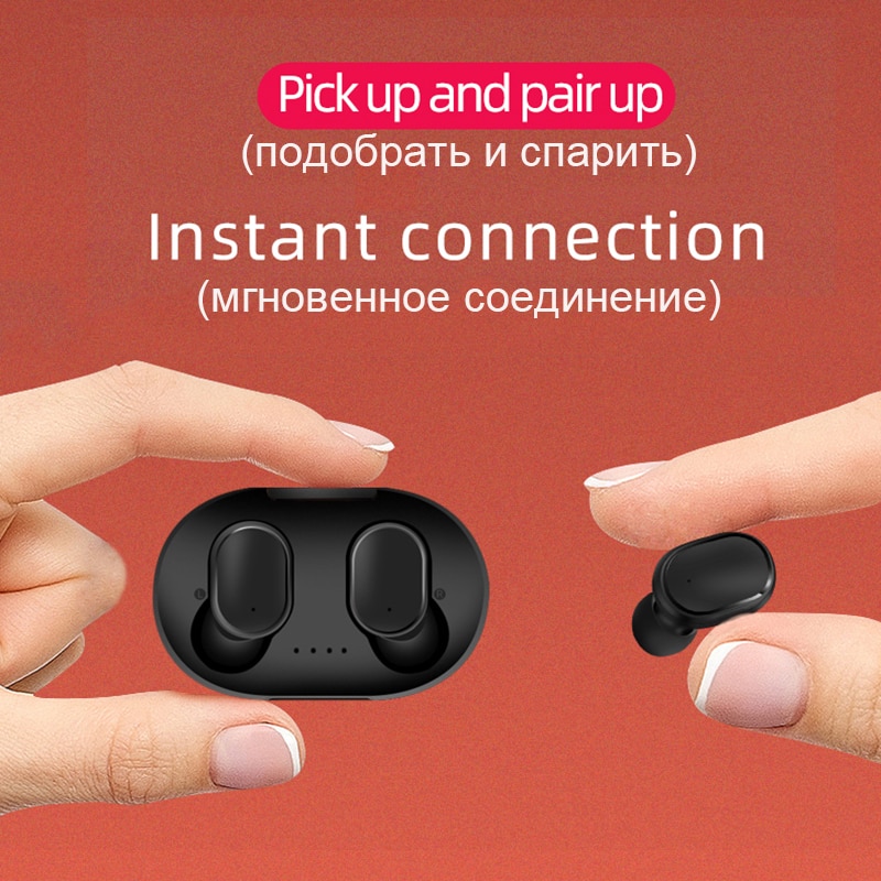 Wireless Headphone A6S TWS Bluetooth Earphone PK Redmi Airdots Sport Waterproof Mic Headsets Noise Cancelling Stereo Earbuds E6S