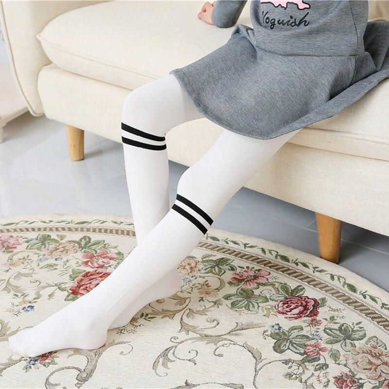 Collant per bambini solido a righe primavera autunno bambini ragazza Collant cotone calze carine Collant per bambini Collant lavorati a maglia Collant