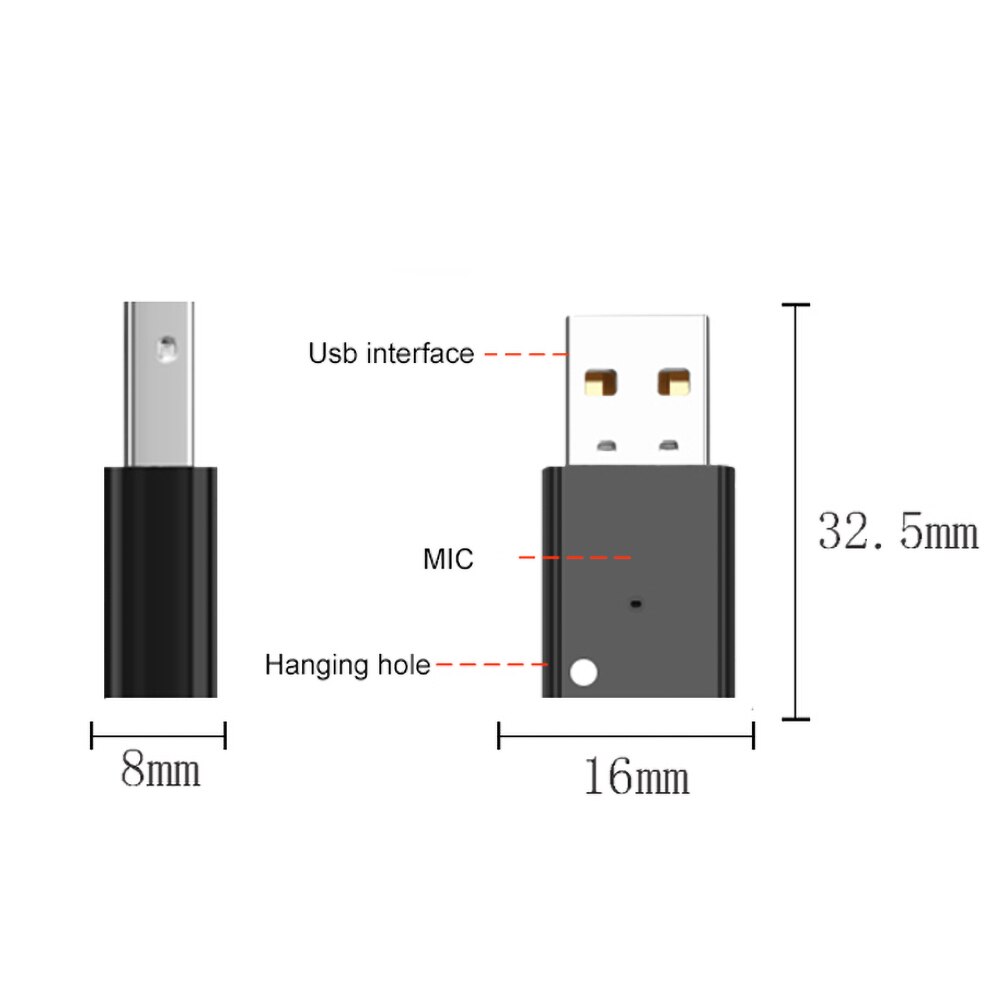 KebiduWireless-Adaptador USB Bluetooth 5,0, Dongle, receptor de sonido y música, transmisor Bluetooth para ordenador y PC