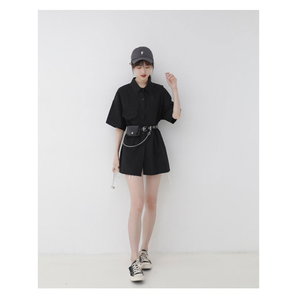 Damen-gürteltasche aus leder mit kette, streetwear-stil, jeans-hüfttasche