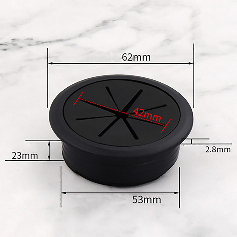 Alle Farben: 50 mm/53 mm/60 mm Schreibtisch, Tisch, ABS und Gummi, Kabellochkappen, PC-Computertisch, runde Draht-Netzte Tülle: Weiß