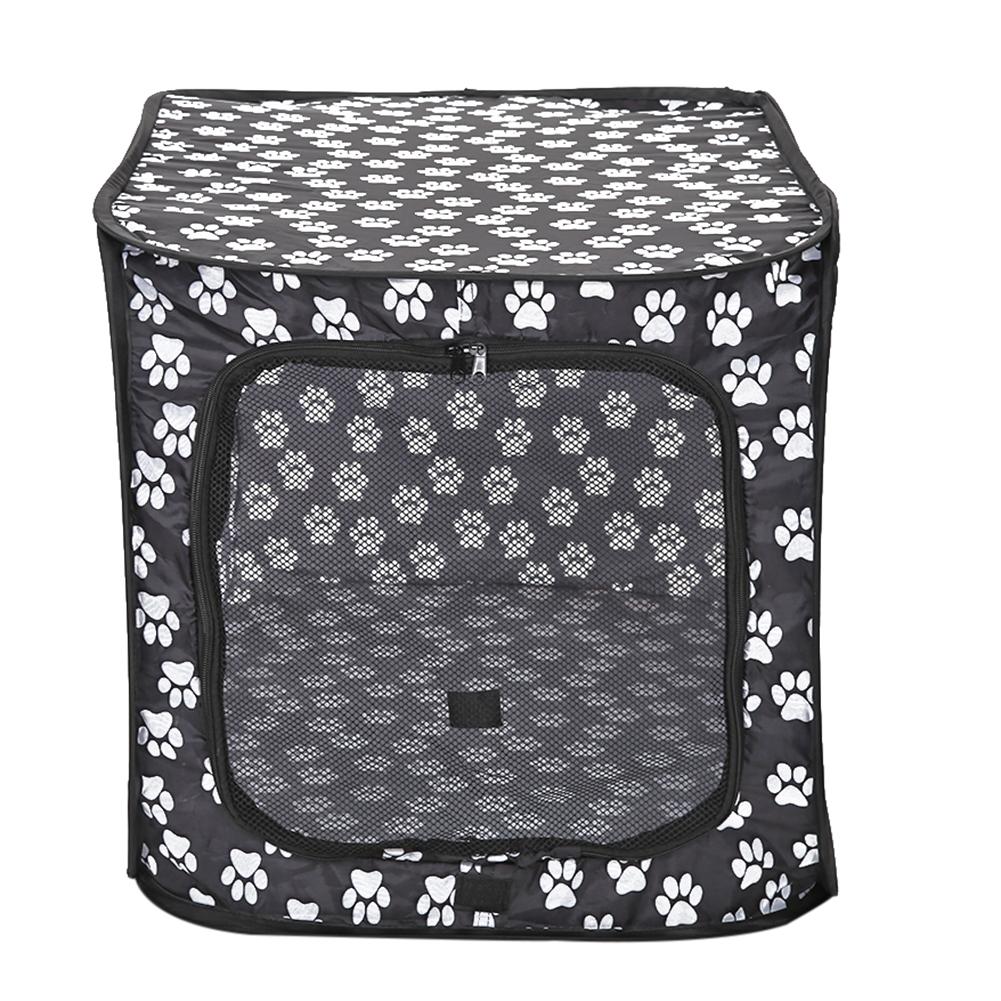 Tienda de campaña para mascotas, cerca plegable para gatos y perros, jaula de viaje con huellas rectangulares, 87CM
