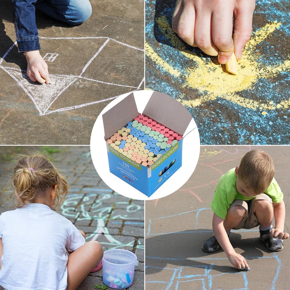 Liitu 12/100 kpl sekoitettu väri valkoisia tikkuja pakkaus lasten leikkikenttä koulu taide oppiminen pölyttömät lapset lasten opiskelijatarvikkeet