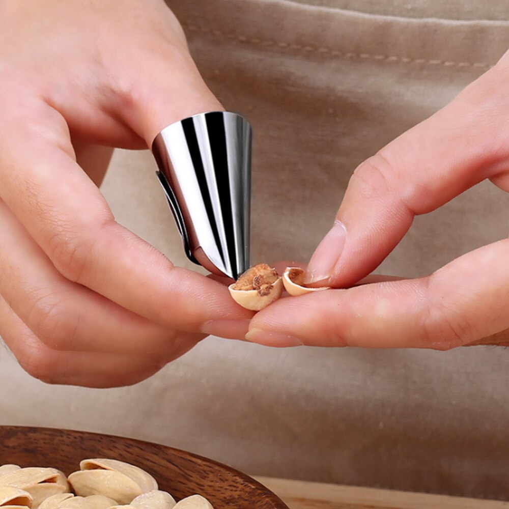 Thuis Roestvrij Staal Keuken Snijden Bescherming Gereedschap Vinger Beschermers Pinda Sheller Groente Noten Peeling Vinger Guard