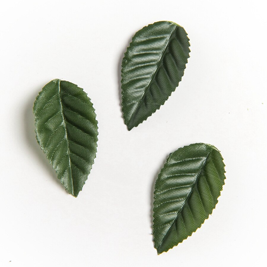 200 Uds rosas de seda hoja verde álbum de recortes de boda decoración del hogar Diy arreglo de flores hecho a mano accesorios plantas artificiales