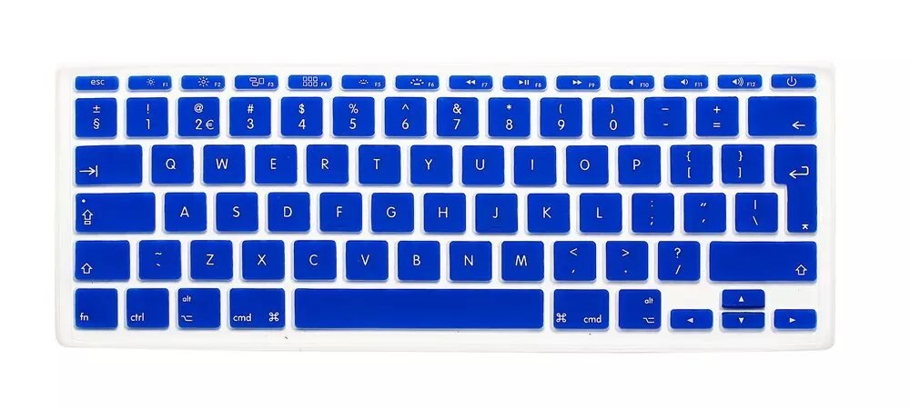 English UK EU Silicone Keyboard Cover For Apple Mac MacBook Air 11 11.6&quot; A1370 A1465 Model Euro/ISO Layout Protective Film: Darkblue