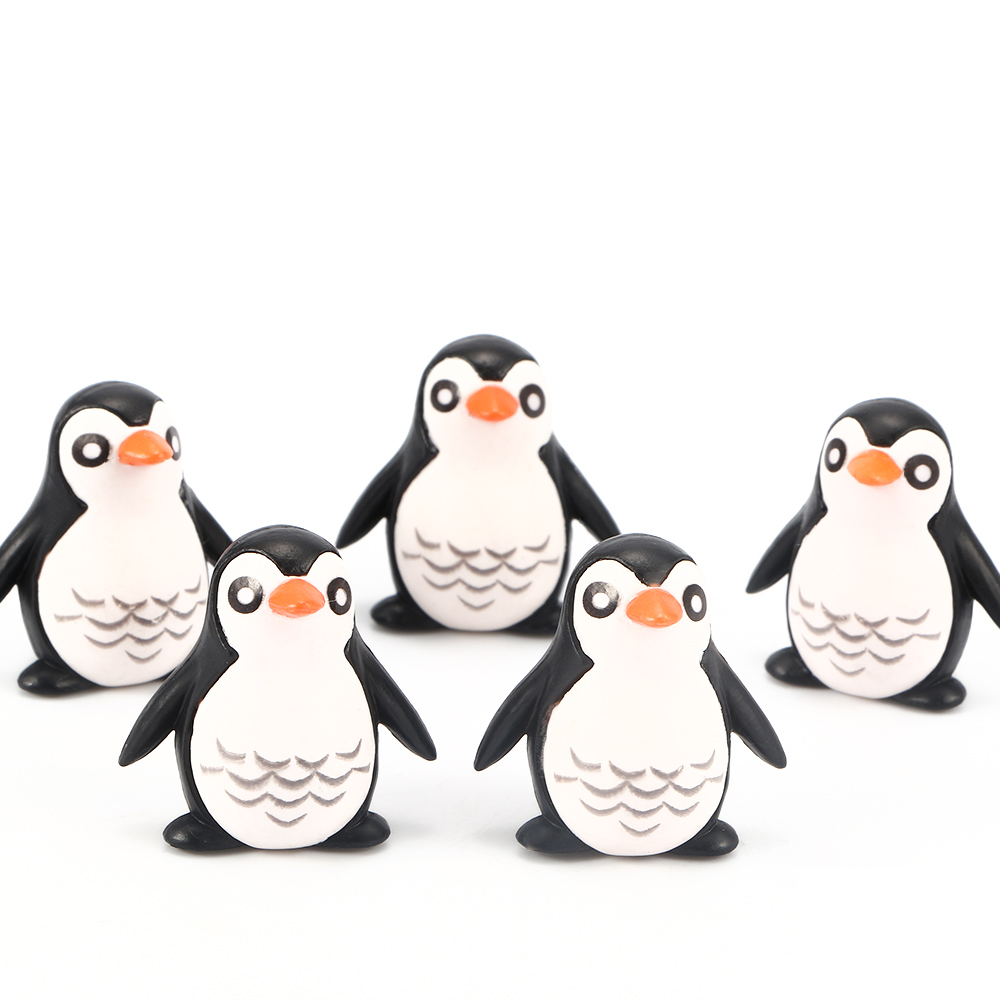 5pcs/lot Mini Resin Penguin Model Practical Jokes Toy Decoration Children Birthday Toy