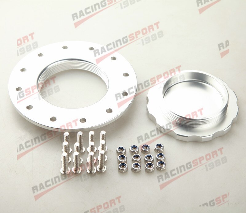 7618A Billet Aluminum Fuel Cell Cap Assembly for RCI Fuel Cells OD: 4" Black/SILVER