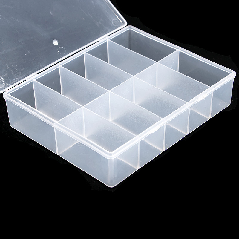 10 Grids Lege Clear Opbergdoos Sieraden Kralen Gems False Nail Art Tips Dozen Case Nail Glitter Rhinestone Container Organizer