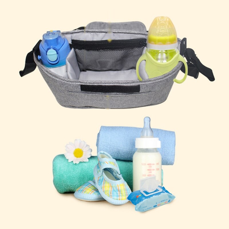 Multi-pocket Baby Stroller Organizer Bag Waterproof Baby Stuff Nappy Cup Holder Carriage Pram Cart Bottle Bag