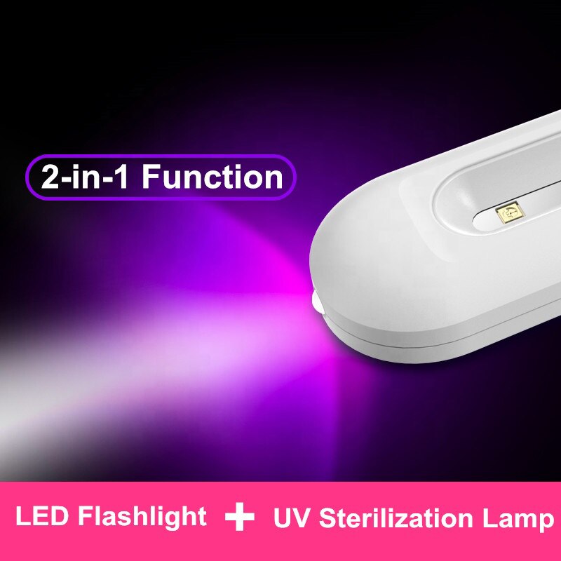 Portable UVC Light Sanitizer Wand Ultraviolet Disinfection Lamp USB Charging LED Sterilizer Light for Daily Necessities