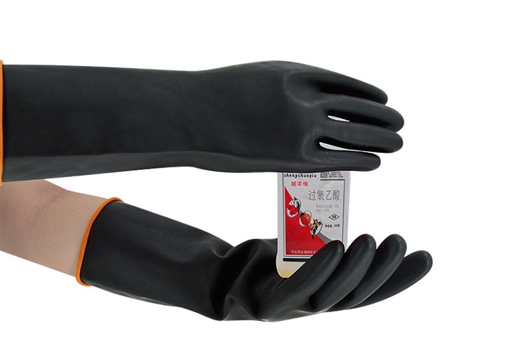 Kraftige gummihandsker kemisk muriatinsyre resistente naturlige anti-skrid latex handsker beskyttende sikkerhed arbejde industrihandske