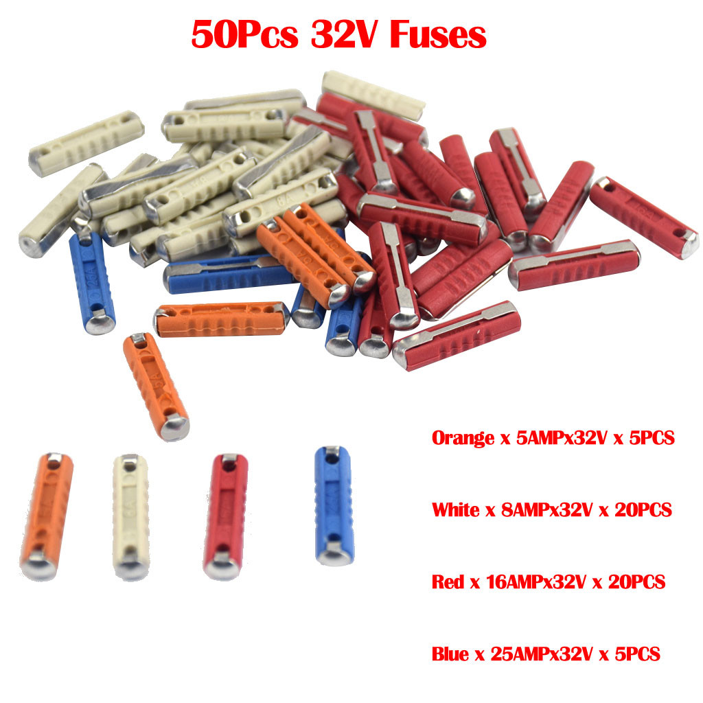 50Pcs 32V Fuses For Continental Car For Vintage Classic Cars Old Style