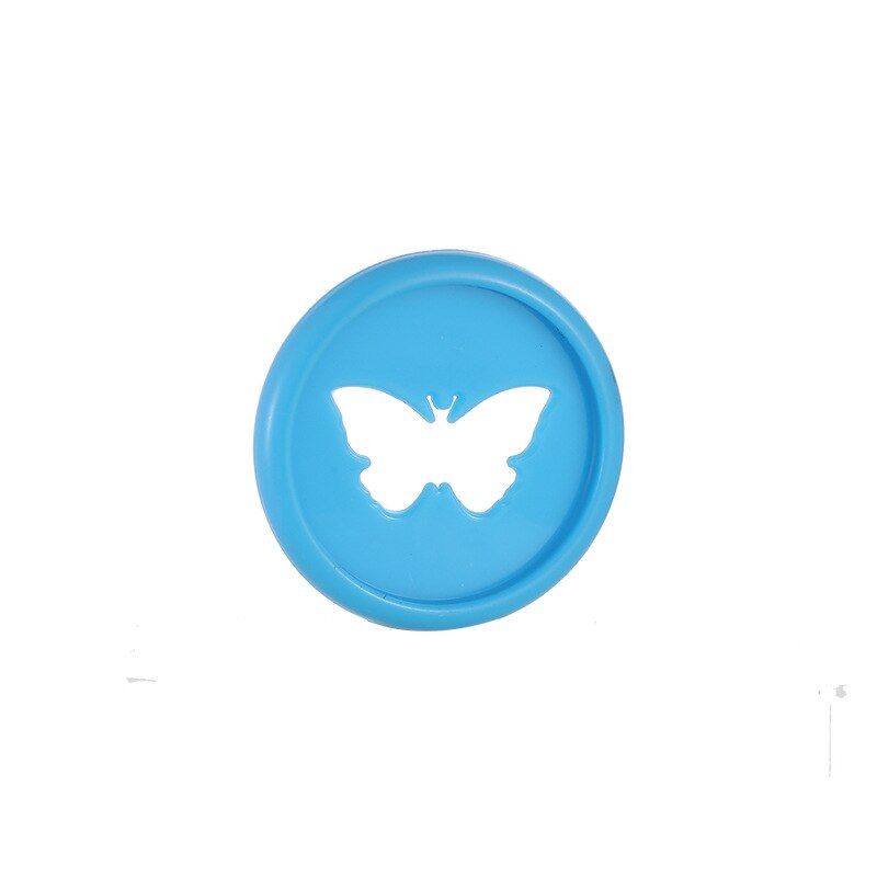 100 stk butterfly champignon hul knap plast skive skole gør-det-selv bindeskive løsblade notesbog ring spænde plast bind ring: Blå
