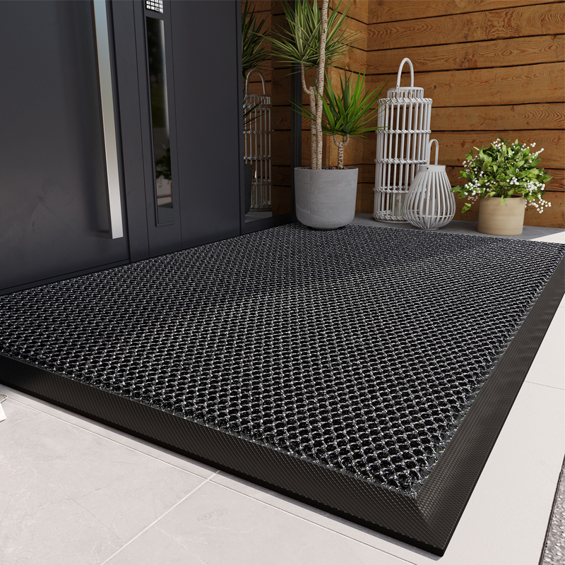Alfombra cómoda y resistente para puerta de entrada, felpudo elástico antideslizante para exteriores, felpudo frontal de alta elasticidad