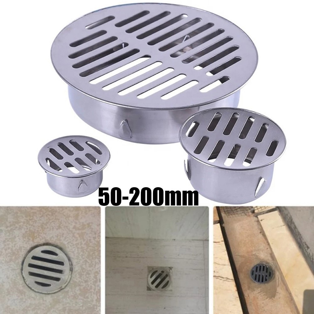 Floor Drain Cover Anti-Blocking Floor Drain Outdoor Plane Insertion Floor Drain 304 Stainless Steel Durable Balcony Roof Round