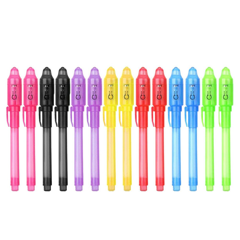 Stylo à lumière UV Invisible, 2/4/8/14 pièces, crayon magique Secret Fluorescent pour bloc d&#39;écriture, planche de peinture pour enfants QJY99: 14pcs