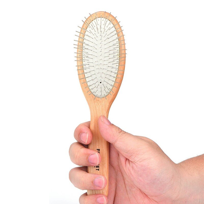Cepillo de madera ovalado de acero para pelo corto o largo para perros y gatos, herramientas para el cuidado de mascotas para perros grandes y pequeños, 25mm