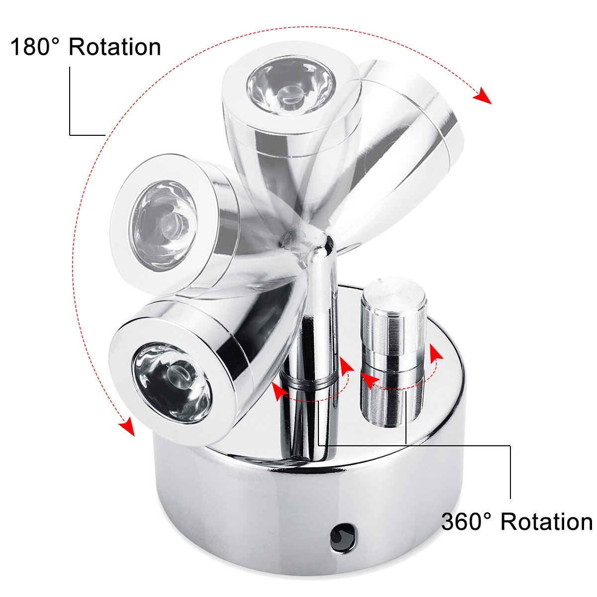 12-24V Adjustable LED Spot Reading Light Interior Spotlight Dimming Knob Switch For RV Caravan Boat Truck Reading Desk lamp
