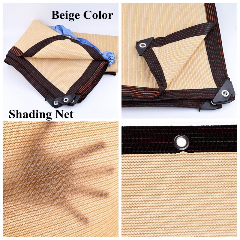 Hi Beige HDPE Anti-UV Shading Net Outdoor Awning Garden Sunblock Succulent Plant Cover Shelter Sunshade Net Shade Sail