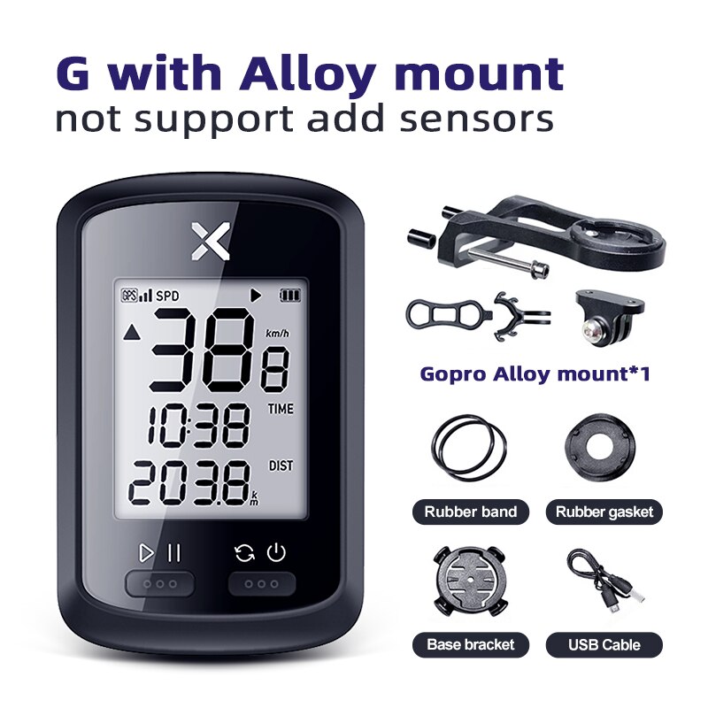 XOSS GPS Cycling Computer G Wireless Bike Speedometer Bluetooth Tracker Waterproof Road MTB Bicycle Accessories Speedometer: G wiht alloy mount