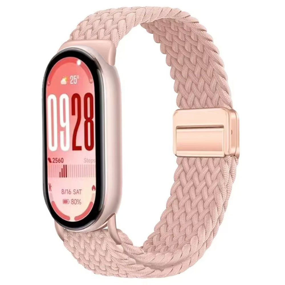 Nylon Strap for Xiaomi Mi Band 9/8 Breathable Sports Wristband Accessories for Mi Band 10 9 NFC Replace Watchband: Purple Green / 14mm
