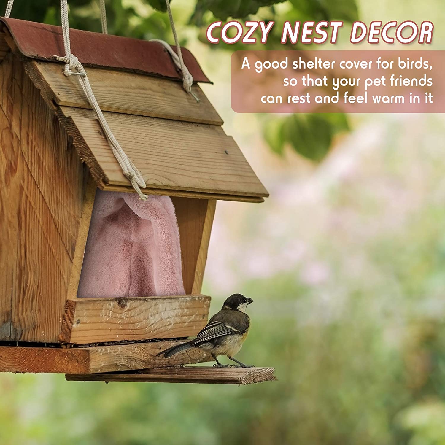 Pieces Cozy Corner Fleece Bird Blanket Parrot Cage Snuggle Hut Warm Bird Nest Hanging Hammock Toy Plush Bedding for Parakeet
