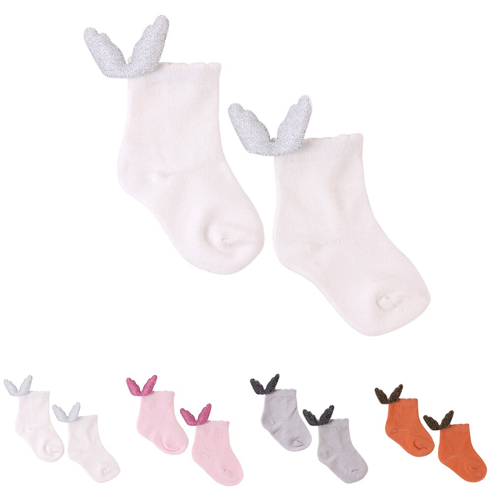 Kinder Weichen Cartoon Baby Socken Warme Kurze Strick Anti-slip Für Mädchen Fuß Tragen Knöchel Niedliche Flügel Kleinkind