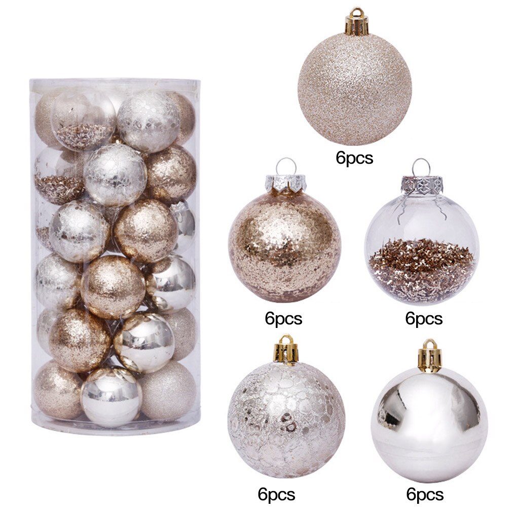 6cm 30pcs Christmas Tree Hanging Balls Home Office Mall Tree Plastic Balls Hanging Decor Ornament: NO.1